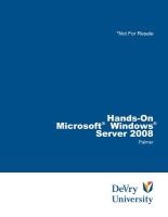 Hands-On Microsoft Windows Server 2008 + DVD (Paperback) - Palmer Photo