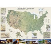 United States National Parks, Laminated - Wall Maps History & Nature (Sheet map) - National Geographic Maps Photo