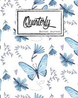 Bullet Journal Dot Grid, Quarterly Guided, Blue Butterfly Effect, Composition Notebook, 8 X 10, 90 Page - Small Journal Notebook Diary for Adults and Kids (Paperback) - Mind Publisher Photo