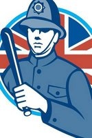 British Bobby Policeman Truncheon with Union Jack Flag - Blank 150 Page Lined Journal for Your Thoughts, Ideas, and Inspiration (Paperback) - Unique Journal Photo