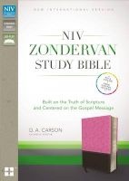 NIV, Zondervan Study Bible, Imitation Leather, Pink/Brown, Indexed - Built on the Truth of Scripture and Centered on the Gospel Message (Leather / fine binding) - D A Carson Photo