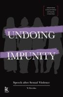 Undoing Impunity - Speech After Sexual Violence (Hardcover) - V Geetha Photo
