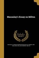Macaulay's Essay on Milton (Paperback) - Thomas Babington Macaulay Bar Macaulay Photo