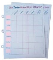 Dodo Pad Weekly Wipe-Clean Menu / Meal Planner - Suitable for Dodo Pad, Acad-Pad Desk Diaries and Dodo Blank Book (Other printed item) - Rebecca Jay Photo