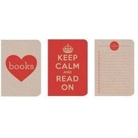 Notebooks Red - Love Books, Keep Calm and Read on, Me to Head List Pocket-Sized ECO-Friendly Notebooks (Paperback) - Gibbs Smith Publishers Photo