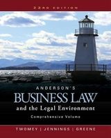 Andersona's Business Law and the Legal Environment, Comprehensive Volume (Hardcover, 23rd Revised edition) - David P Twomey Photo