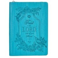Journal Lux-Leather Trust in the Lord W/Zipper (Hardcover) - Christian Art Gifts Photo