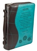 Lamentations 3:21-24 Leather Large Blue/Brown Bible Cover - Christian Art Gifts Photo