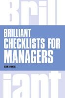 Brilliant Checklists for Managers (Paperback, 1st Revised edition) - Derek Rowntree Photo