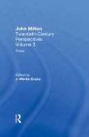 Prose - John Milton: Twentieth Century Perspectives (Hardcover) - Martin Evans Photo