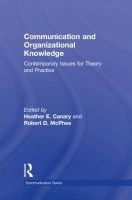 Communication and Organizational Knowledge (Hardcover, New) - Heather E Canary Photo