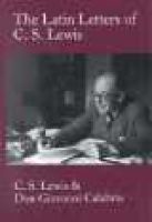 The Latin Letters of C.S. Lewis (English, Latin, Hardcover) - C S Lewis Photo