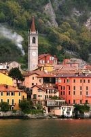 Riverside View of a Charming Clock Tower and Village in Italy in the Summertime Journal - 150 Page Lined Notebook/Diary (Paperback) - Cs Creations Photo