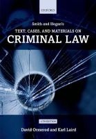 Smith and Hogan's Text, Cases, and Materials on Criminal Law (Paperback, 11th Revised edition) - David Ormerod Photo