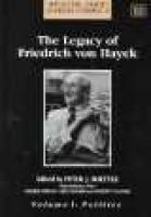 The Legacy of Friedrich von Hayek (Hardcover) - Peter J Boettke Photo