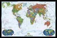 The World - Laminated Decorator Line (Sheet map) - National Geographic Maps Photo