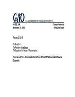 Financial Audit - U.S. Government's Fiscal Years 2015 and 2014 Consolidated Financial Statements (Paperback) - Government Accountability Office Photo