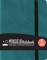  Notebook - Real Leather A6 Turquoise Ruled (Leather / fine binding) - Monsieur Photo
