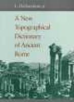 A New Topographical Dictionary of Ancient Rome (Hardcover) - L Richardson Photo