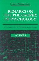 Remarks on the Philosophy of Psychology, v. 2 (Paperback, New edition) - Ludwig Wittgenstein Photo