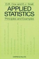 Applied Statistics - Principles and Examples (Paperback) - DR Cox Photo