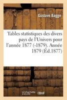 Tables Statistiques Des Divers Pays de L'Univers Pour L'Annee 1877 -1879. Annee 1879 (French, Paperback) - Bagge Photo