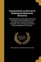 Commentaries on the Law in Shakespeare [Electronic Resource] (Paperback) - Edward J Edward Joseph 1869 1 White Photo