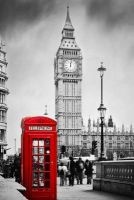 Red Phone Booth and Big Ben in London England UK Journal - 150 Page Lined Notebook/Diary (Paperback) - Cool Image Photo
