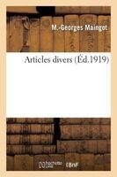 Articles Divers (French, Paperback) - Maingot M G Photo