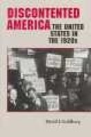 Discontented America - The United States in the 1920s (Paperback) - David J Goldberg Photo