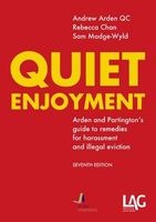 Quiet Enjoyment - Arden and Partington's Guide to Remedies for Harassment and Illegal Eviction (Paperback, 7th Revised edition) - Andrew Arden Photo