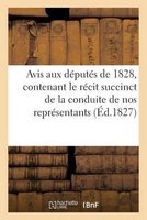 Avis Aux Deputes de 1828 (French, Paperback) - Sans Auteur Photo
