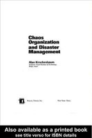 Chaos Organization and Disaster Management (Hardcover, New) - Alan Kirschenbaum Photo