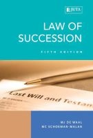 Law of Succession (Paperback, 5th ed) - MJ De Waal Photo