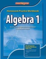 Algebra 1 Homework Practice Workbook (Paperback, Workbook) - McGraw Hill Education Photo