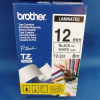 Brother Black on White Colour Tape 12mm Photo