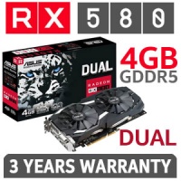 ASUS Radeon RX 580 Dual 4GB GDDR5 Gaming Graphics Card / 2304 Stream Processors / 256-bit Memory / DUAL-RX580-4G Photo