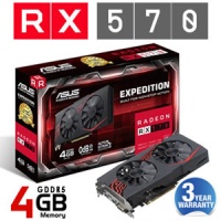 ASUS Radeon RX 570 Expedition 4GB GDDR5 Graphics Card / 2048 Stream Processors / 256-bit Memory / EX-RX570-4G Photo