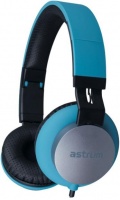 Astrum HS400 Fabric Cable 3.5mm Stereo Headset In-line Mic - Blue Photo