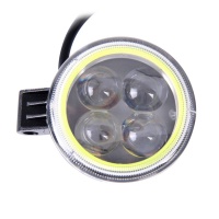 SDP 10W 6000K 800LM 4 LED White Motorcycle Headlight Lamp with White Angle Eye Lamp DC 9-36V Photo
