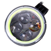 SDP 10W 6000K 1500LM 4 LED White Motorcycle Headlight Lamp with Green Angle Eye Lamp DC 9-36V Photo