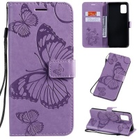 ONKIZA For Galaxy A51 Pressed Printing Butterfly Pattern Horizontal Flip PU Leather Case with Holder & Card Slots & Wallet & Lanyard Photo