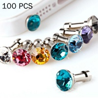 SDP 100 piecesS 3.5mm Earphone Port Rhinestone Anti-Dust Plug For Mobile Phones & Tablets & MP3 & MP4 Random Color Delivery Photo
