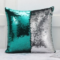 SDP DIY Two Tone Glitter Sequins Throw Pillow Case Reversible Sequin Magical Color Changing Pillow Cover Size: 40*40cm Photo