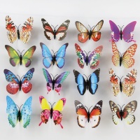 SDP 100 piecesS Fashion Luminous Butterfly with Brooch Simulation Fridge Magnets Wall Sticker Garden Decoration Random Color Delivery Photo