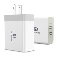 SDP FLOVEME YXF66526 Dual USB Ports 5V 3.4A Power Adapter Travel Charger EU Plug For iPhone iPad Galaxy Sony HTC Google Huawei Other Smart Phones and Tablets Photo