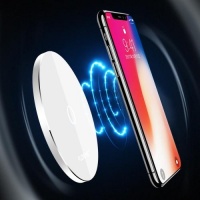 SDP FLOVEME YXF93658 Slim Round Shape Intelligent Qi Wireless Charger Charging Pad For iPhone Galaxy Huawei Xiaomi LG HTC and Other QI Standard Smart Phones Photo