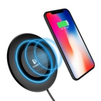 SDP FLOVEME YXF107113 Slim Round Shape Intelligent Qi Wireless Charger Charging Pad For iPhone Galaxy Huawei Xiaomi LG HTC and Other QI Standard Smart Phones Photo
