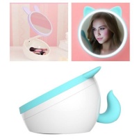 SDP 5W Multi-function Touch Switch Rechargeable Creative Lovely Pet Shape Makeup Mirror LED Desk Lamp Night Light Photo