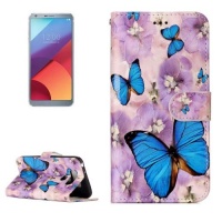 SDP For LG G6 Gloss Oil Embossed Purple Butterfly Horizontal Flip Leather Case with Holder & Card Slots & Wallet & Photo Frame Photo